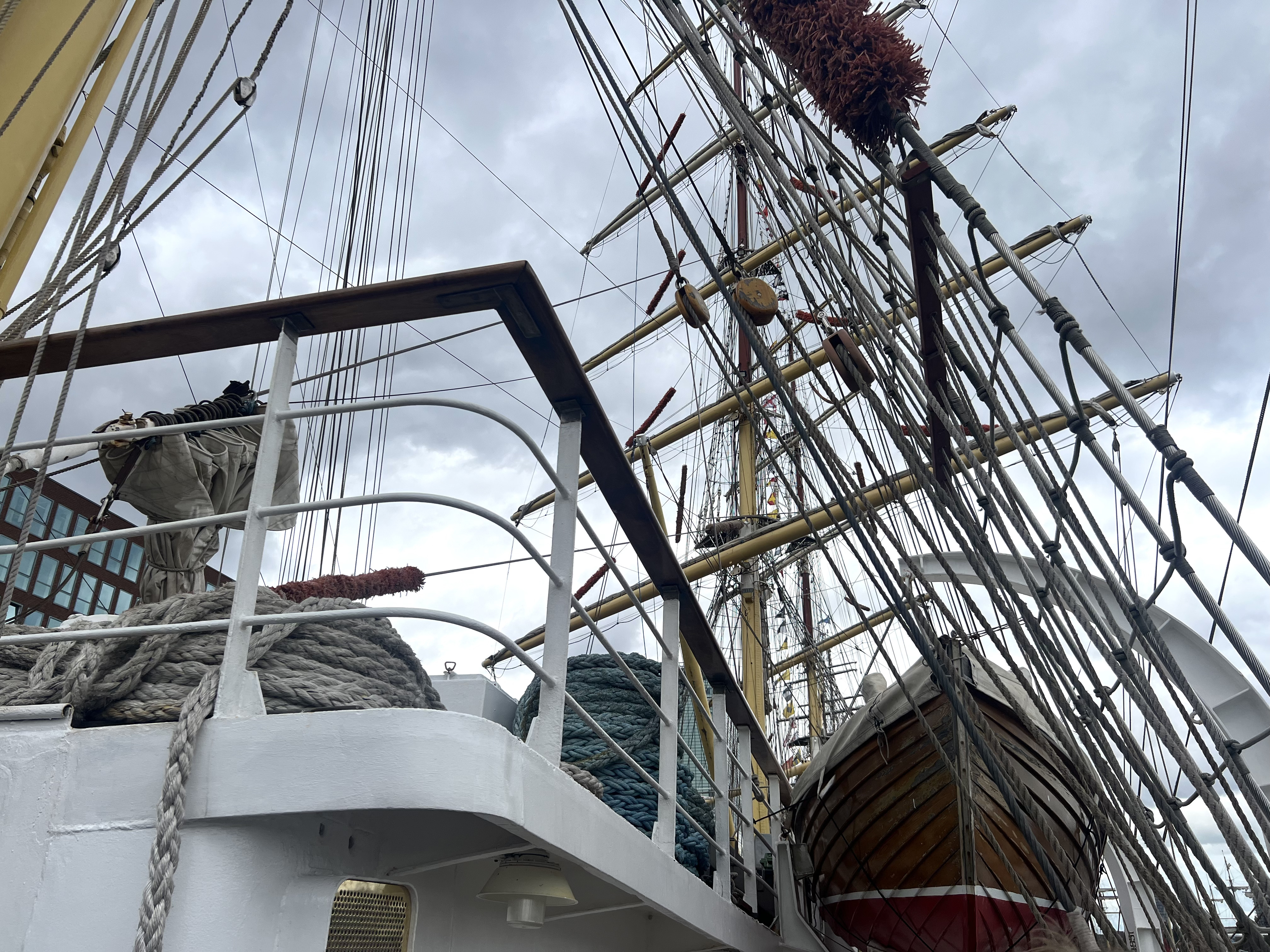 The Dar Mlodziezy on deck